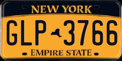 NY license plate GLP3766