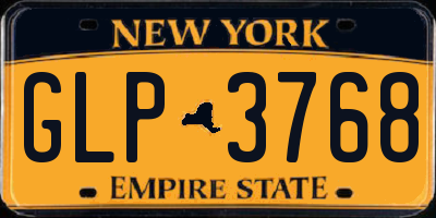 NY license plate GLP3768