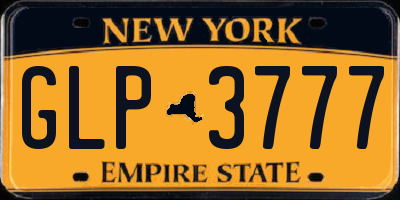 NY license plate GLP3777