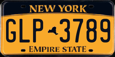 NY license plate GLP3789