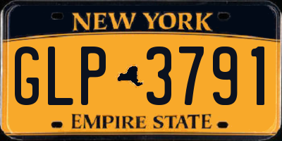NY license plate GLP3791