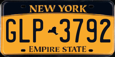 NY license plate GLP3792