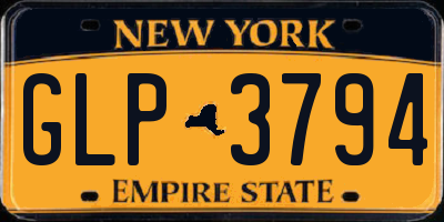 NY license plate GLP3794