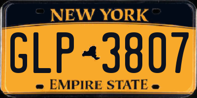 NY license plate GLP3807