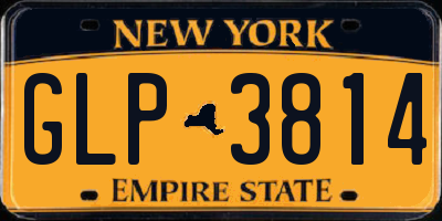NY license plate GLP3814