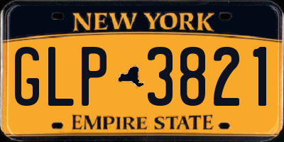 NY license plate GLP3821