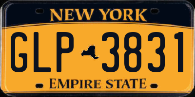 NY license plate GLP3831