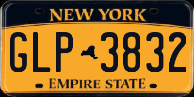 NY license plate GLP3832