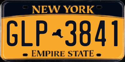 NY license plate GLP3841