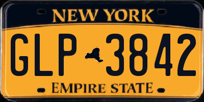 NY license plate GLP3842
