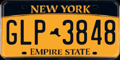NY license plate GLP3848