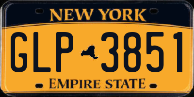 NY license plate GLP3851