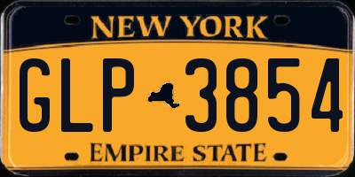 NY license plate GLP3854