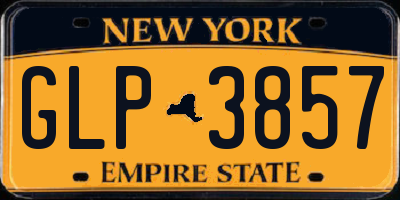 NY license plate GLP3857