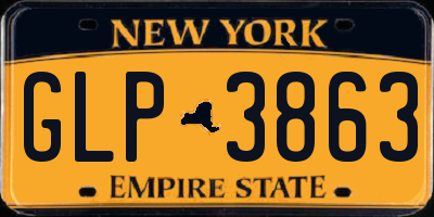 NY license plate GLP3863