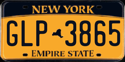 NY license plate GLP3865