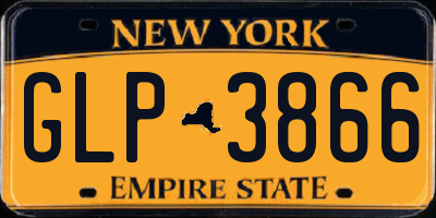 NY license plate GLP3866
