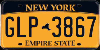 NY license plate GLP3867