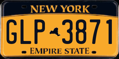 NY license plate GLP3871