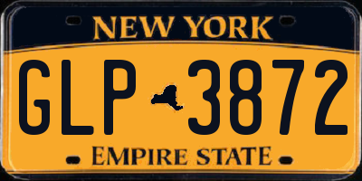 NY license plate GLP3872