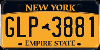NY license plate GLP3881