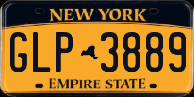 NY license plate GLP3889