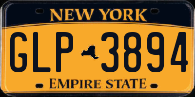 NY license plate GLP3894