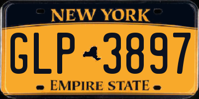 NY license plate GLP3897