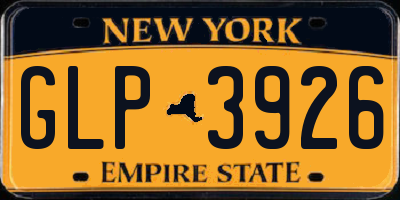 NY license plate GLP3926