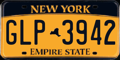NY license plate GLP3942