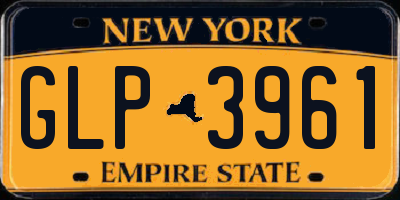 NY license plate GLP3961