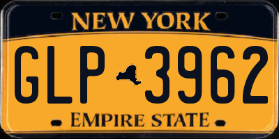 NY license plate GLP3962
