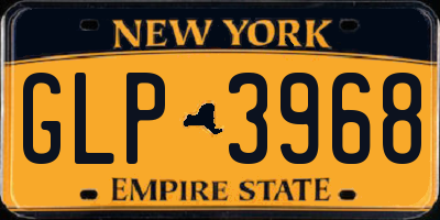 NY license plate GLP3968