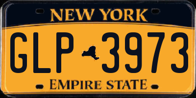 NY license plate GLP3973