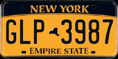 NY license plate GLP3987