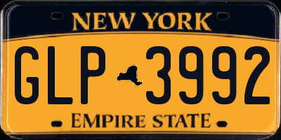 NY license plate GLP3992
