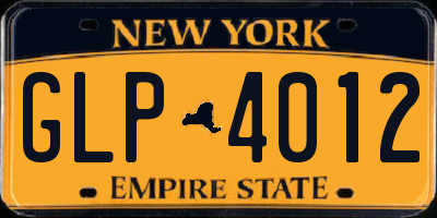 NY license plate GLP4012