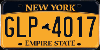 NY license plate GLP4017