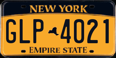 NY license plate GLP4021