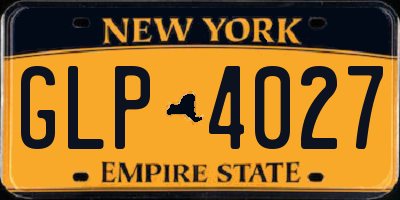 NY license plate GLP4027