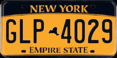 NY license plate GLP4029