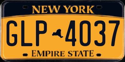NY license plate GLP4037