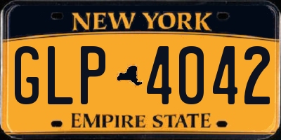 NY license plate GLP4042