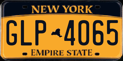 NY license plate GLP4065