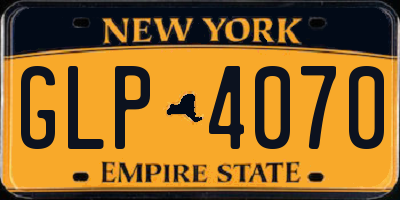 NY license plate GLP4070