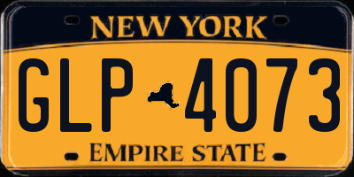 NY license plate GLP4073