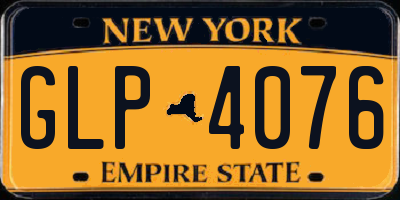NY license plate GLP4076