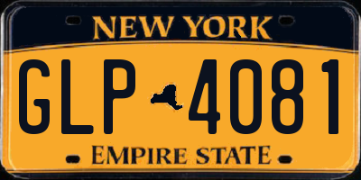 NY license plate GLP4081