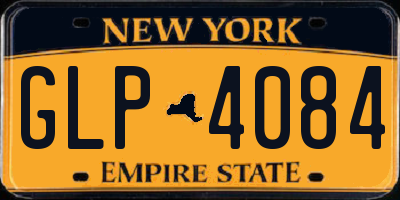 NY license plate GLP4084
