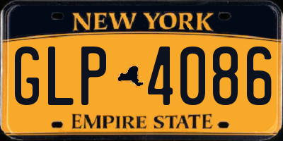 NY license plate GLP4086